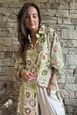 Riad Nights Longline Belted Duster Shirt Green